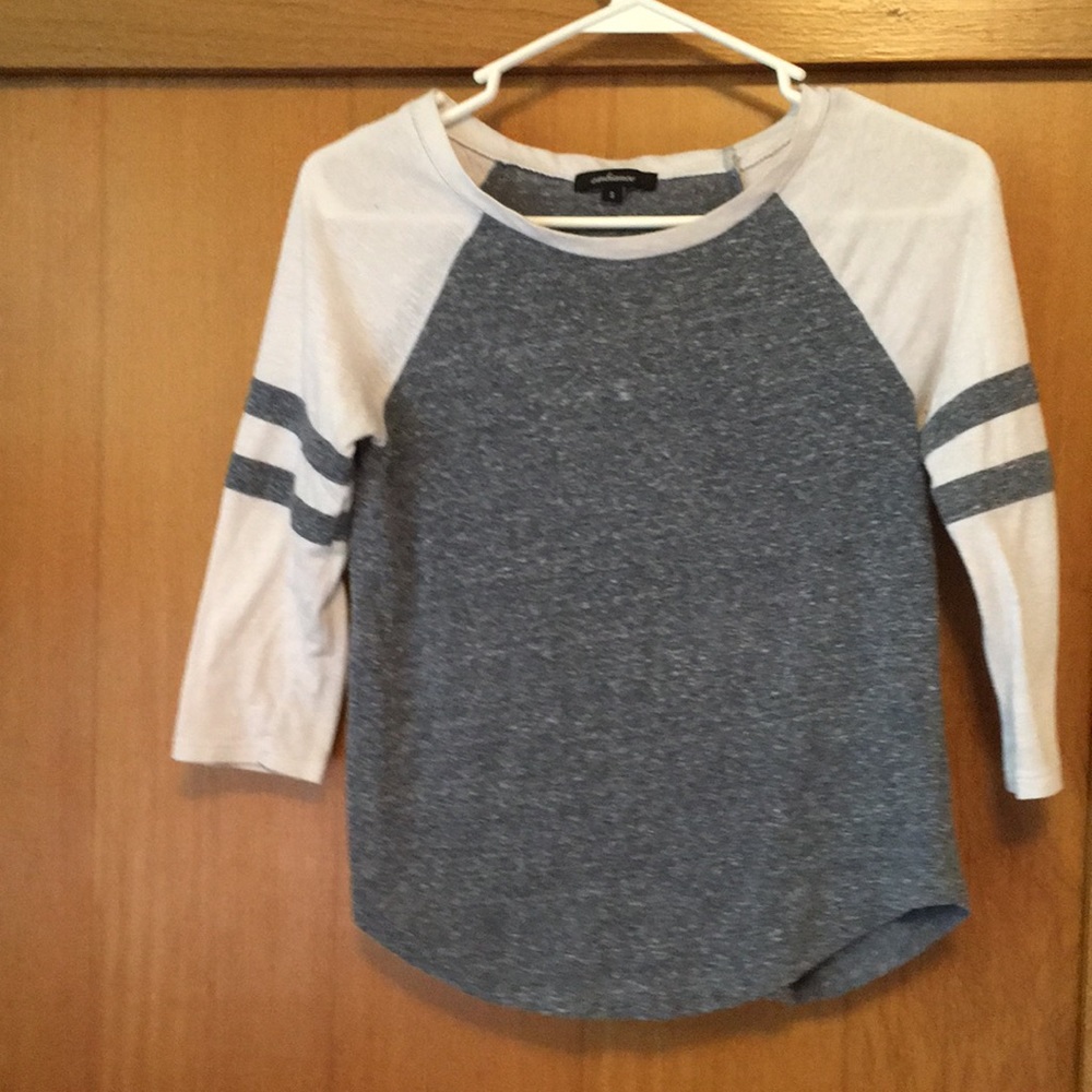 grey and white tee
